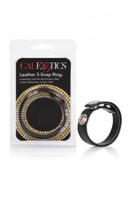 Кожаное эрекционное кольцо Leather 3-Snap Ring 